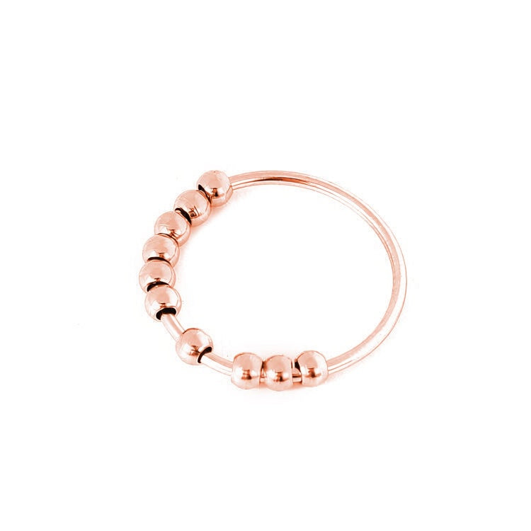 Bague à billes en acier inoxydable — finition or rose