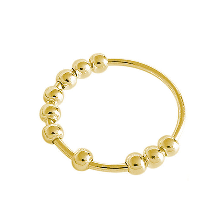 Bague à billes dorée en acier inoxydable