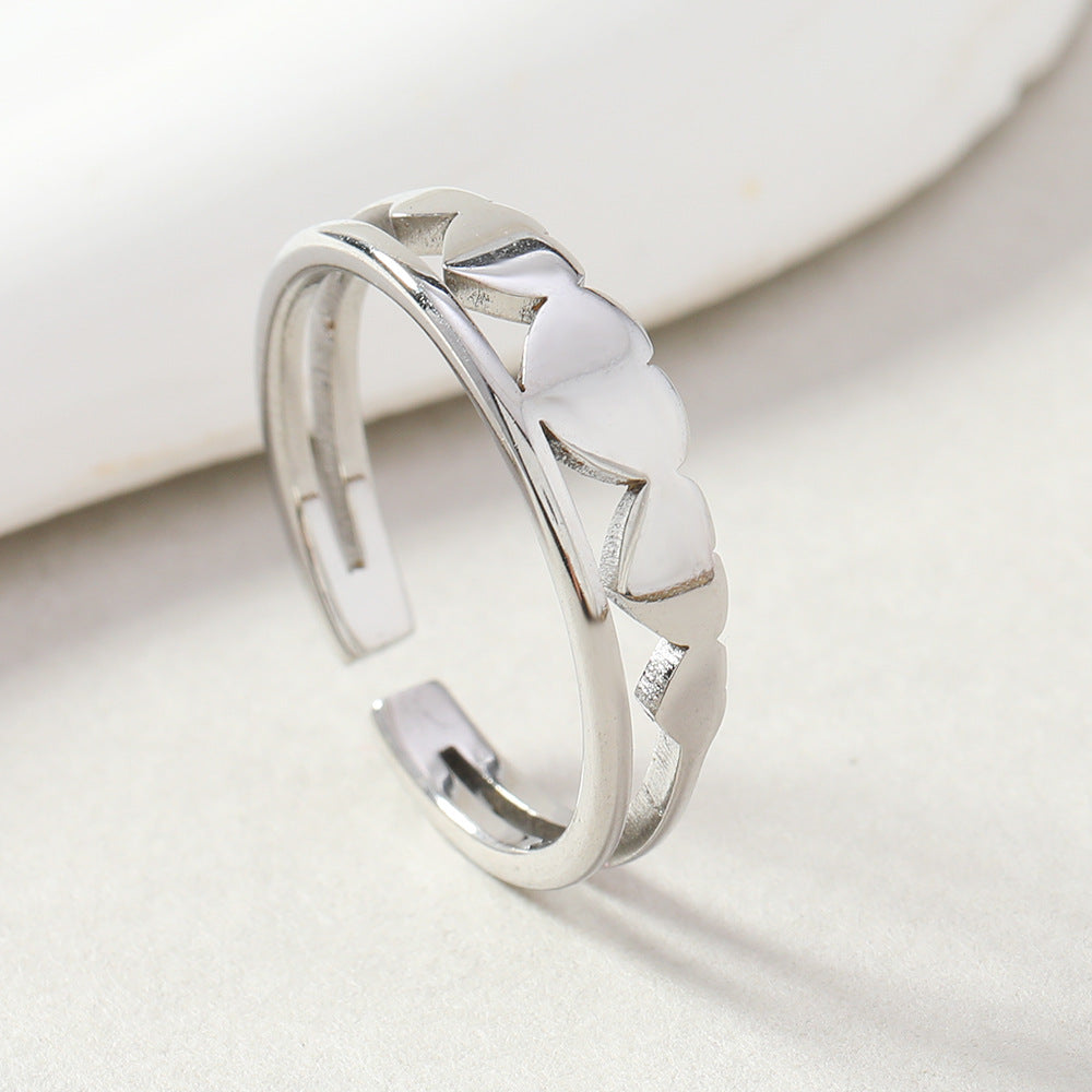 Bague Cœur finition argentée