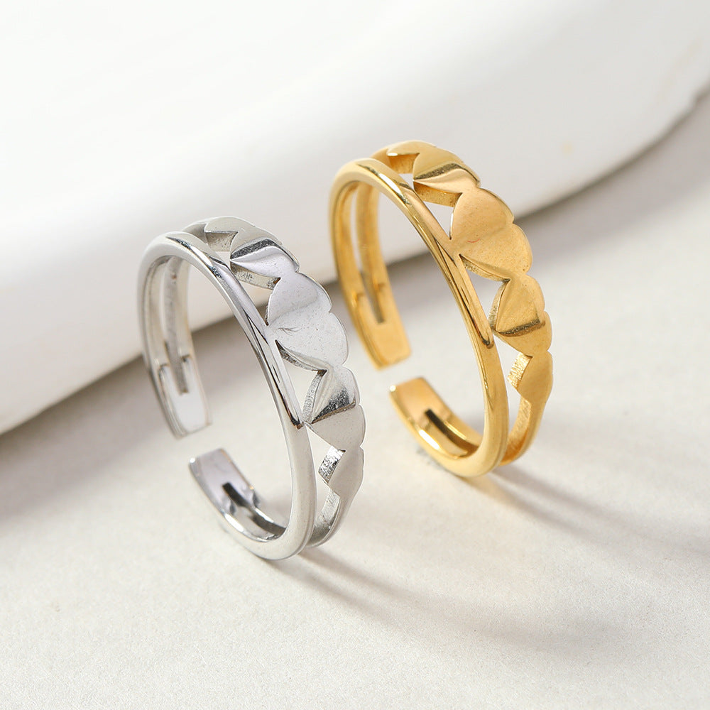 Bague Cœur ouverte ajustable