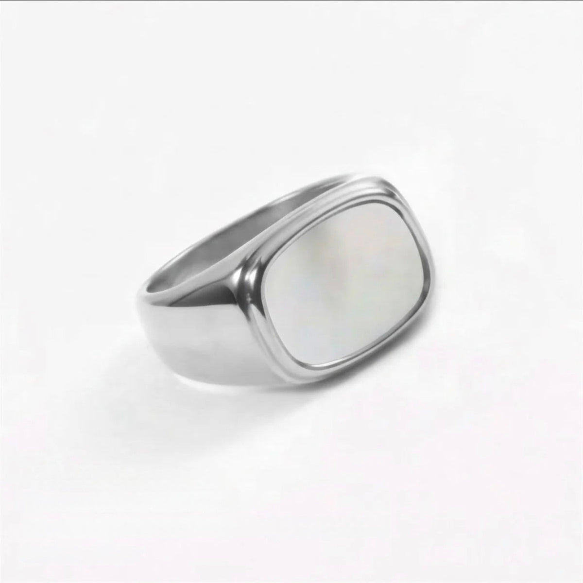 Bague Osmo argentée et blanche