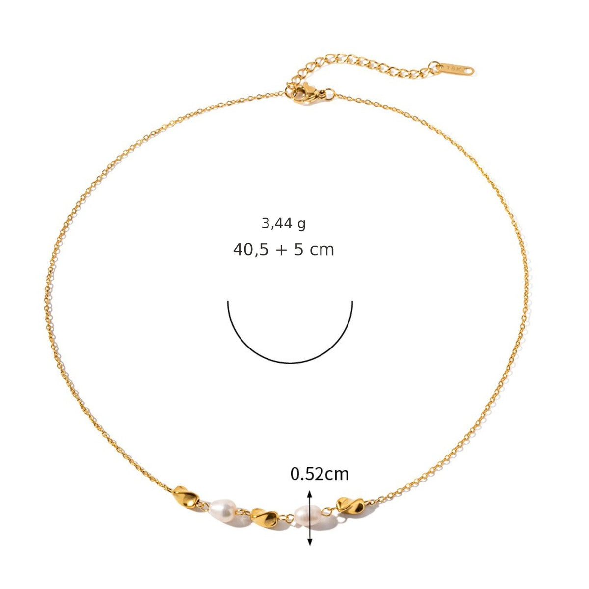 Collier Perla à perles — 40,5 cm plus 5 cm de réglage