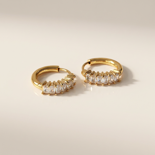 Boucles Éclat dorées avec zircon