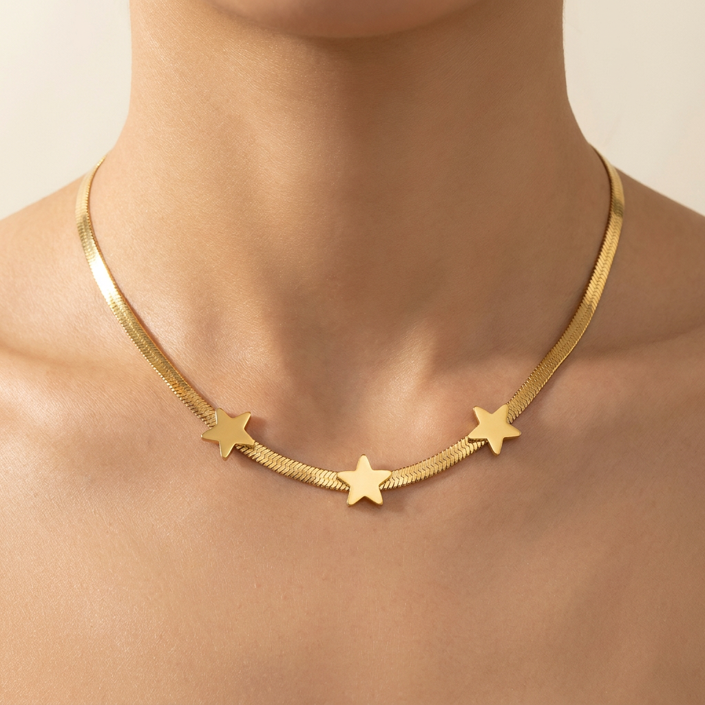 Collier Céleste doré – visuel propre