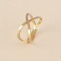Bague croisée ajustable dorée