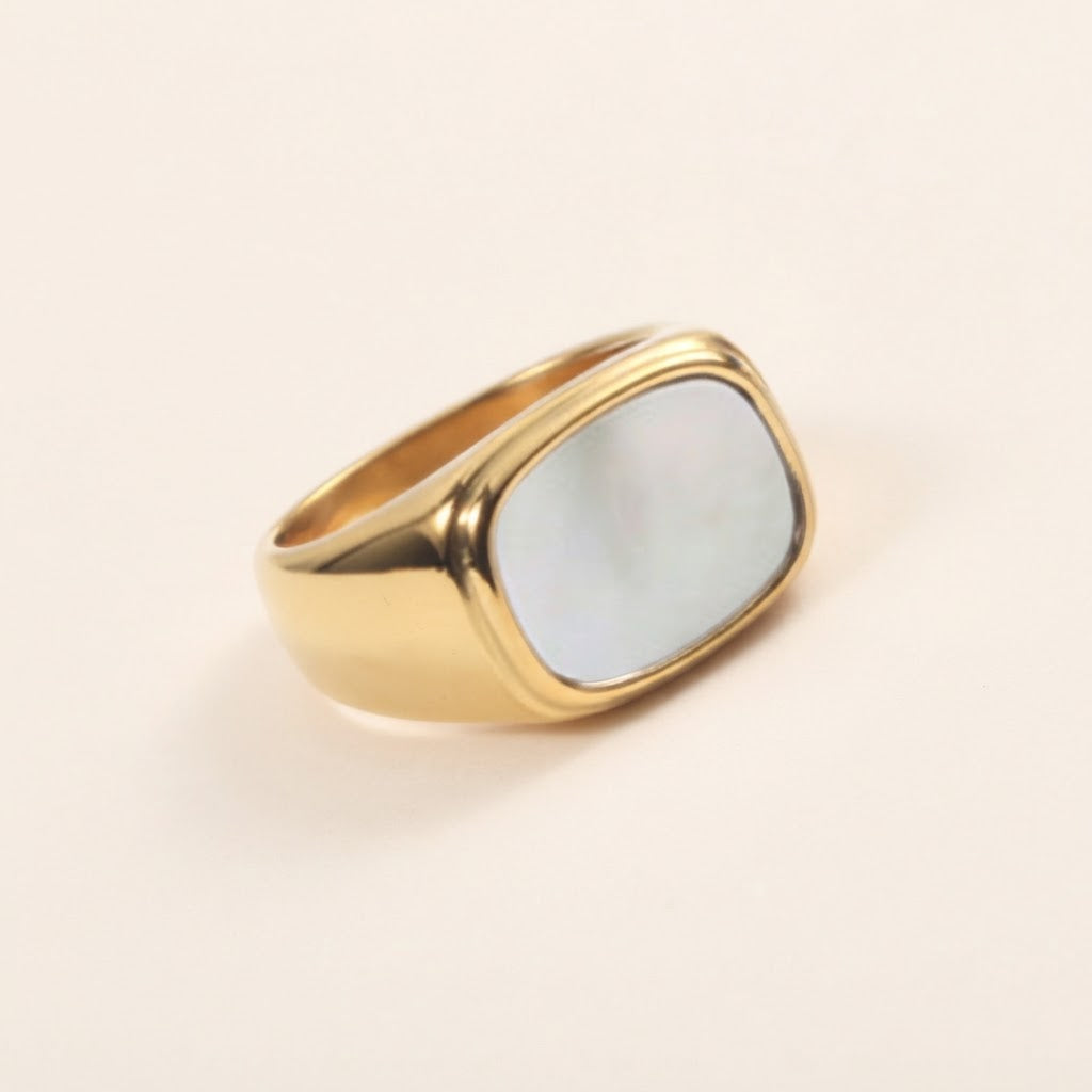 Bague Osmo dorée et blanche